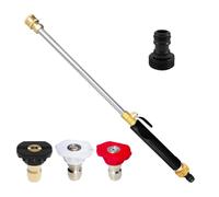 Nozzle Power Washer, 18.31x1.02 Inch High-Pressure Wand, Adjustable Watering Tool with 3 Interchangeable Nozzles, Garden Hose Attachment with Quick Connector, Power Washer for Car and Patio