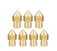 Nozzles kit, Stampante 3D 5 pezzi ugello in ottone rame formati misti 0.2/0.3/0.4/0.5/0.6 testina di stampa estrusore for 1.75MM MK8, compatibile for Makerbot,for replace(0.6-1.75mm)