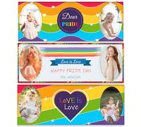 NP-CASER Banner di compleanno arcobaleno personalizzato segno personalizzato per feste con nome età foto vinile decorazione per ragazzi ragazze adulti carini celebrazione a tema all'aperto interno