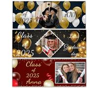 NP-CASER Banner personalizzato personalizzato per feste con nome foto età 1,8 m x 0,6 m decorazione in vinile per ragazzi ragazze adulti buona fortuna celebrazione a tema esterno interno