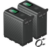 NP-F750 6000mAh USB-C batteria ricaricabile diretta per Sony NPF F980 F970 F960 F930 F770 F750 F550, CCD-TRV815,DCR-TRV9,CCD-TR3,CCD-TRV82,DCR-TRV900,CCD-TR3000,CCD-TRV85,DCR-VX200,CCD-TR3300 (2Pcs)