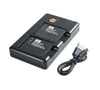 NP-FT1 (2 pezzi) Batteria di ricambio ricaricabile e doppio caricatore compatibile con DSC-M1 DSC-M2 DSC-T5 DSC-T9 DSC-T10 DSC-T11 DSC-T33 DSC-L1 ecc
