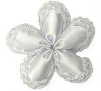 Np-Italia Nastro Porta Confetti in Raso a Petalo Traforato con Cuori, 40 coccarde da 5 Confetti ciascuna (Bianco)