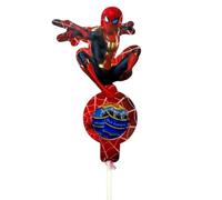 Np-Italia Porta Chupa Chups Personalizzato, Confezione da 10 Pezzi Supporto per Lollipop in Cartoncino con Personaggi Disney, Marvel e Minions, Decorazione per Feste (Spiderma)
