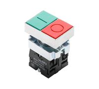 NP2-BL8325 Pulsante Senza Luce, Testa In Metallo Verde-Rosso