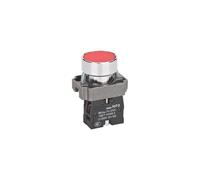 NP2-BW3462 Pulsante piatto LED 110V con luce, testa in metallo rosso
