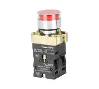 NP2-BW3465 PULSANTE PIATTO LED 24V CON LUCE, ROSSO, TESTA IN METALLO