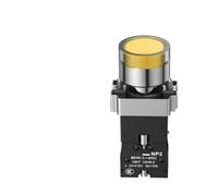 NP2 Flat Button Mushroom Head Button Switch Xb2 Knob Starts Emergency Stop Ba31 Self Reset Self-locking Button With Light CZAOINCU(NP2-BW3561 24V)