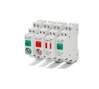 NP9 push button card DIN rail button switch reset with moving Signal light LED 220V 2NO 2NC Pushbutton Switch 24V CZAOINCU(Green,2NO 2NC NO-LIGHT)