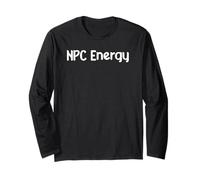 NPC Energy Meme Humor AI Brain Dead Gamer Retro Tee Classic! Maglia a Manica
