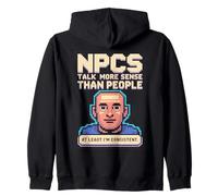 NPC Logic Better Than People Gamer Graphic Felpa con Cappuccio