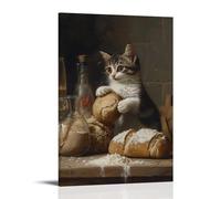 NPEJLCIGH Decorazione da parete moderna da appendere con stampa artistica artistica da appendere alla parete dell'età dell'oro olandese, la vita morta di un panettiere che ruba un rotolo, impronte di