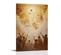 NPEJLCIGH Decorazione da parete moderna da appendere, motivo: Ascensione di Cristo, il glorioso ritorno al cielo, stampa artistica da parete, 60 x 90 cm