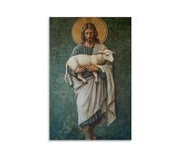 NPEJLCIGH Decorazione murale cristiana - Buon pastore - Cristo che porta l'agnello perduto - stampa artistica murale 50 x 75 cm