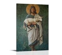 NPEJLCIGH Decorazione murale cristiana - Buon pastore - Cristo che porta l'agnello perduto - stampa artistica murale 60 x 90 cm