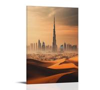 NPEJLCIGH Poster della città di Dubai, dove gli skylines futuristici incontrano le sabbie del deserto, decorazione moderna da appendere alla parete, stampa artistica murale 30 x 45 cm