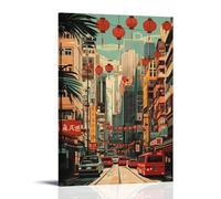 NPEJLCIGH Poster della città di Hong Kong, la vivace perla dell'Oriente, decorazione da parete moderna da appendere, stampa artistica murale 20 x 30 cm