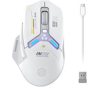 NPHIC Mouse Gaming Wireless, vero Tri-Mode 2,4G Wireless/Type-C Wired/Bluetooth Mouse, 10k DPI, Programmabile, illuminazione RGB, Mouse senza fili ricaricabile ad alta velocità per laptop PC, Grigio