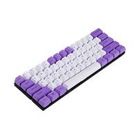 NPKC, set di tasti misti 61 87 108 ANSI in PBT, spessi, per interruttori MX e tastiera da gioco meccanica, colore: bianco e viola 61 Top print