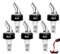 nplaseta 6 beccucci per bottiglie, 2 osatore per bottiglie per cocktail, dosatore per vino rosso, whisky, alta percentuale trasparente e giallo (40ML)