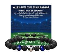 nplaseta Regali Braccialetto di Calcio per Ragazzi, regali di Compleanno e Natale per Ragazzo, regali per Figli, Nipoti e Fratelli, Braccialetto di Calcio in Pietra Naturale 3D