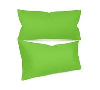 npluseins 1154.1498 - Set di 2 federe per cuscino dal design discreto (40 x 80 cm), colore verde mela