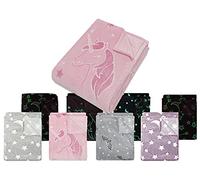 Npluseins 1261.1661, coperta morbida e soffice, motivo unicorno, rosa