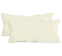 npluseins 1331.1812 - Confezione da 2 federe in Jersey di Cotone, Colori Assortiti, Naturale, ca. 40 x 80 cm