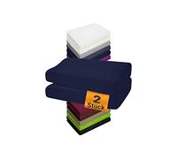 npluseins 1450.2049 - Lenzuolo per materassi e letti ad acqua, blu navy, Spannbezug für Gesundheitskissen