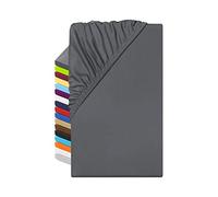 Npluseins 1519.2192 - Lenzuolo con angoli elasticizzati in microfibra, traspirante e anallergico, Microfibra, 100% poliestere., antracite., ca. 90-100 x 200 cm