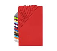 npluseins 1519.2192 Lenzuolo con angoli in microfibra, traspirante e anallergico, Microfibra, 100% poliestere., Colore: rosso, ca. 90-100 x 200 cm