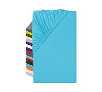 npluseins 1519.2192 Lenzuolo con angoli in microfibra, traspirante e anallergico, Microfibra, 100% poliestere., turchese, ca. 90-100 x 200 cm