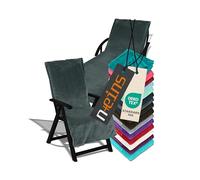 npluseins 1521.2199 - Cuscino per mobili da giardino con cappuccio, in ratina, Microfibra; 100% poliestere., antracite., Gartenliege