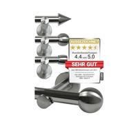 npluseins 1569.2259 - Asta telescopica per tende, diametro 13/16, set + accessori 1569.2259, ca. 120-210 cm, sfera cromata