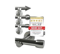 npluseins 1569.2259 - Asta telescopica per tende, diametro 13/16, set + accessori 1569.2259, ca. 70-120 cm, cilindro cromato