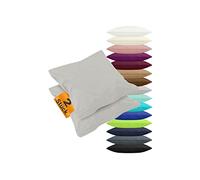 npluseins 2er Pack Kissenbezüge aus Jersey-Baumwolle in unifarbenem Design 1179.1539, ca. 40 x 145 cm, Silber