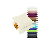 npluseins 2er Pack Kissenbezüge aus Jersey-Baumwolle in unifarbenem Design 1179.1539, ca. 40 x 40 cm, Natur