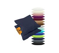npluseins 2er Pack Kissenbezüge aus Jersey-Baumwolle in unifarbenem Design 1179.1539, ca. 40 x 60 cm, Navy