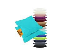 npluseins 2er Pack Kissenbezüge aus Jersey-Baumwolle in unifarbenem Design 1179.1539, ca. 40 x 60 cm, türkis