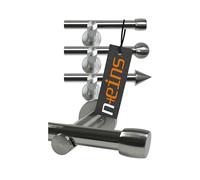 npluseins Asta per tende/telescopica a 1 binario Ø 13/16 Set + Accessori 1569.2259, circa 70-120 cm, Cilindro Cromo