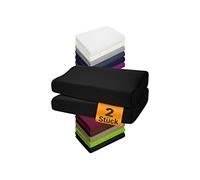 npluseins Confezione da 2 copri elasticizzati federe per cuscini per la salute 1450.2049, 1 confezione (2 pezzi) - Copri elasticizzati 35-40 x 55-60 cm, nero