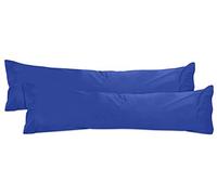 npluseins Confezione da 2 federe in cotone - Jersey - molti colori 1331.1812, ca. 40 x 145 cm, royal