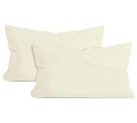npluseins Confezione da 2 federe in cotone - Jersey - molti colori 1331.1812, ca. 40 x 60 cm, colore naturale