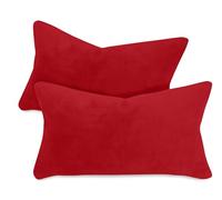 npluseins Confezione da 2 federe in pile coral (2 pezzi) 1257.1667, ca. 30 x 50 cm, Bordeaux