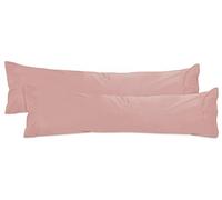 npluseins - Confezione da 2 federe per cuscini in jersey di cotone - molte colorazioni 1331.1812, circa 40 x 145 cm, Rosa antico