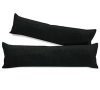 npluseins confezione da 2 fodere per cuscini in Coral-Kuschel-Fleece (2 pezzi) 1257.1667, circa 40 x 145 cm, nero