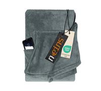 npluseins Coperta con maniche Regali per donne e uomini 130x180 cm Maglia TV Coperta con maniche e tasca per la pancia l'originale con maniche e tasca per la pancia 1448.2043, grigio