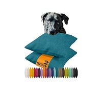 npluseins Federa per cuscino con motivo strutturato, effetto imbottito, 1 confezione (2 pezzi), 40 x 60 cm, colore: petrolio