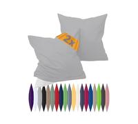 npluseins Federa per cuscino Renforcé in confezione doppia, 100% cotone, semplice ed elegante, 698.898, 30 x 50 cm, argento