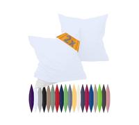 npluseins Federe per cuscino in cotone renforcé, confezione doppia, 100% cotone, semplice ed elegante, 698.898, 40 x 60 cm, colore: bianco
